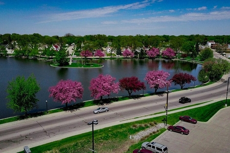 Spring view of Fountain Lake 